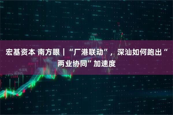宏基资本 南方眼｜“厂港联动”，深汕如何跑出“两业协同”加速度